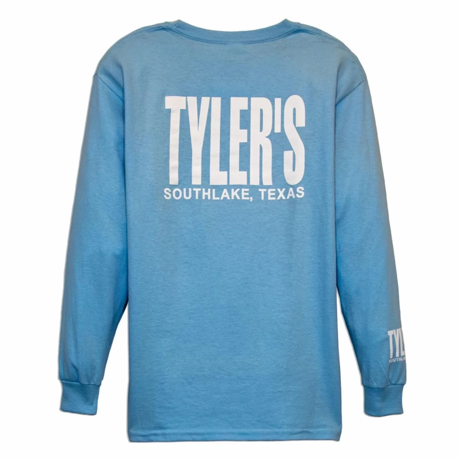 Kids' Light Blue and White Long Sleeve T-Shirt - Comfortable Cotton Tee for Boys and Girls