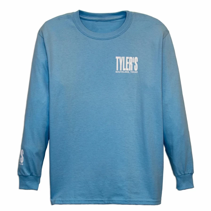 Kids' Light Blue and White Long Sleeve T-Shirt - Comfortable Cotton Tee for Boys and Girls