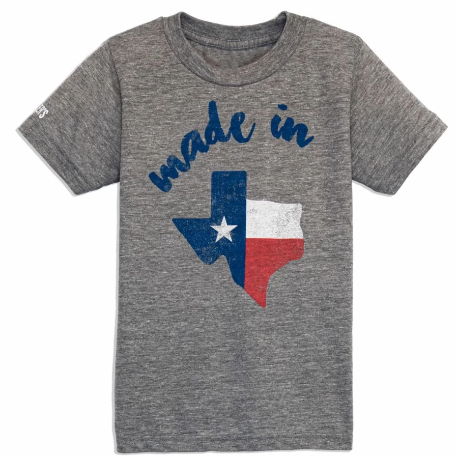 "Heather Grey Toddler T-Shirt – Soft Cotton Tee Made in Texas for Boys & Girls"