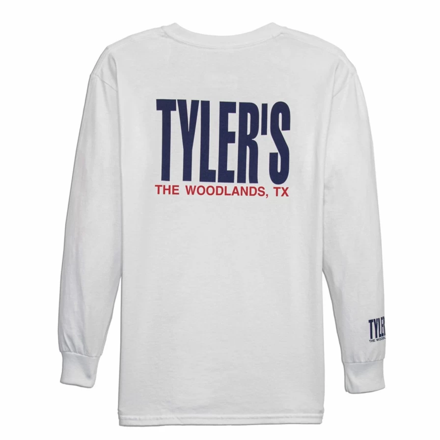 Kids' White and Navy Blue Long Sleeve T-Shirt - Comfortable Cotton Tee for Boys and Girls