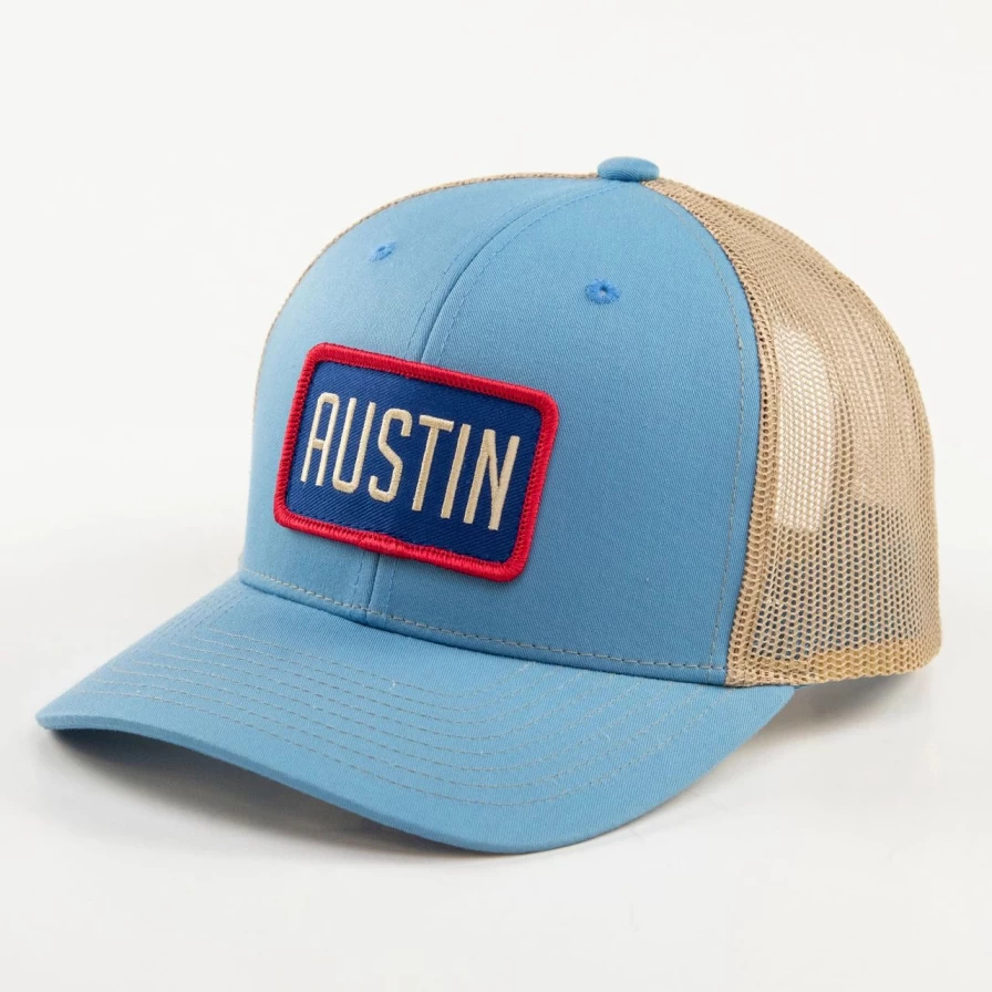 Vintage Austin Texas Embroidered Patch Trucker Snapback Hat