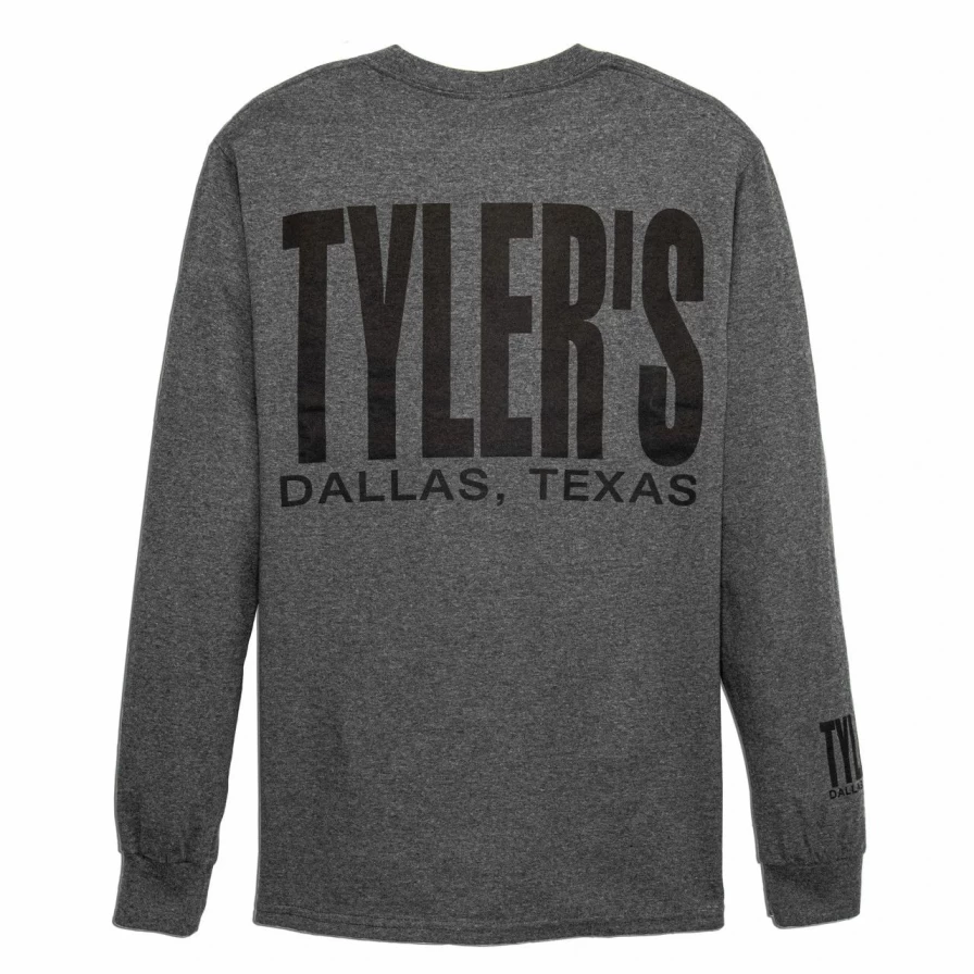 Men's Long Sleeve Dark Heather & Black T-Shirt - Dallas Style Casual Tee