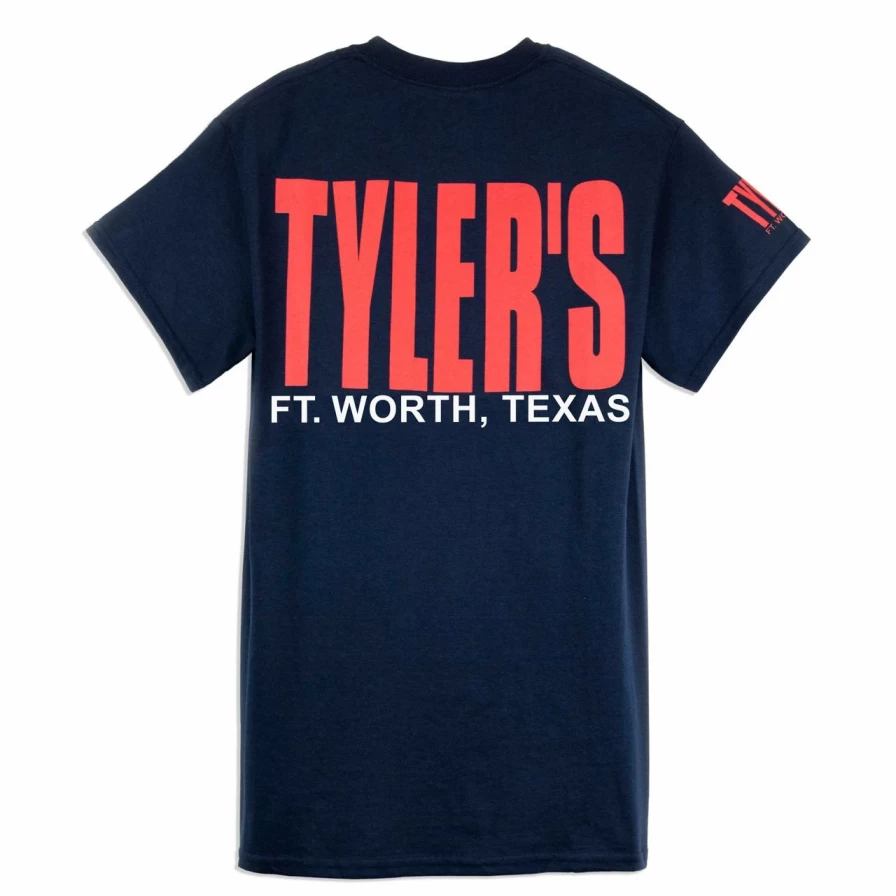 Men's Navy/Red/White Striped Tyler T-Shirt - Classic Cotton Tee from Fort Worth