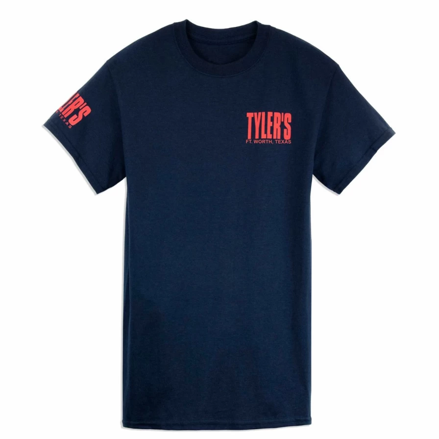 Men's Navy/Red/White Striped Tyler T-Shirt - Classic Cotton Tee from Fort Worth