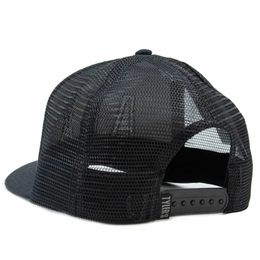 ATX Canvas Trucker Hat - Black & Charcoal Mesh Snapback Cap