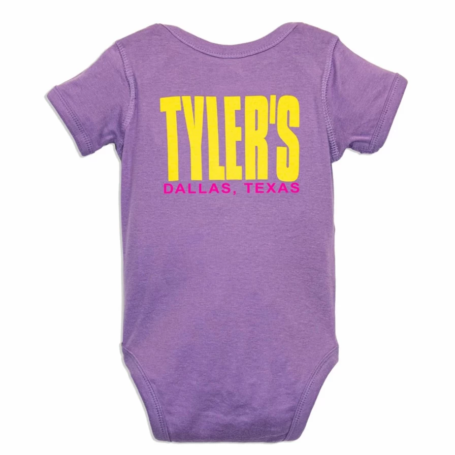 "Lavender and Yellow Dallas-Themed Baby Onesie – Soft and Comfortable"
