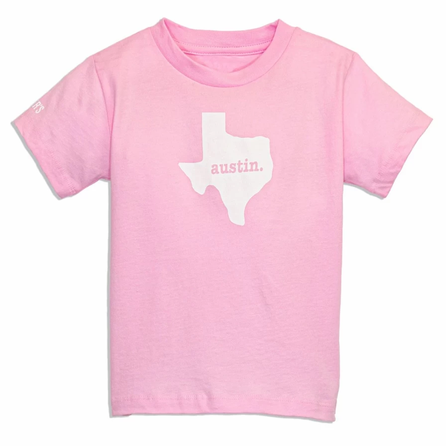 "Adorable Austin Texas Toddler T-Shirt - Soft Pink & White Cotton Tee for Babies"