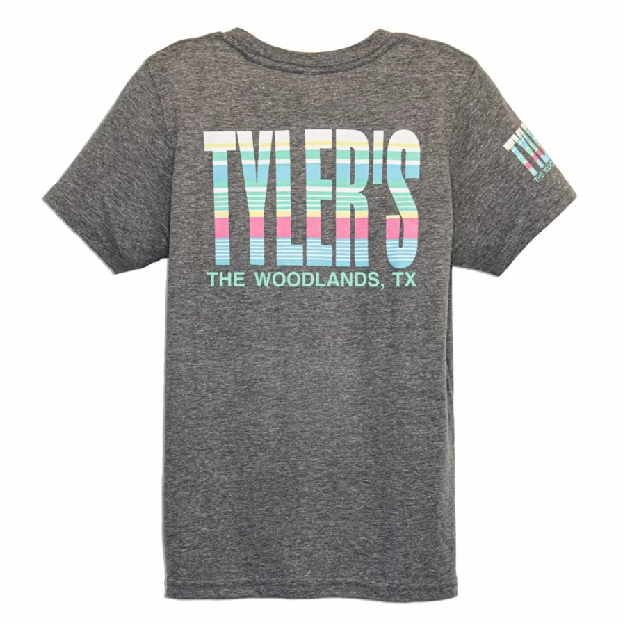 Boys' Grey Striped Track Tee - Comfortable Kids' Athletic Shirt for Active Play