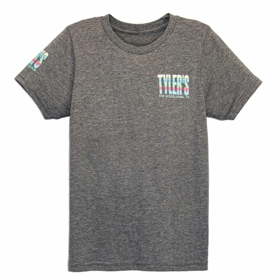 Boys' Grey Striped Track Tee - Comfortable Kids' Athletic Shirt for Active Play