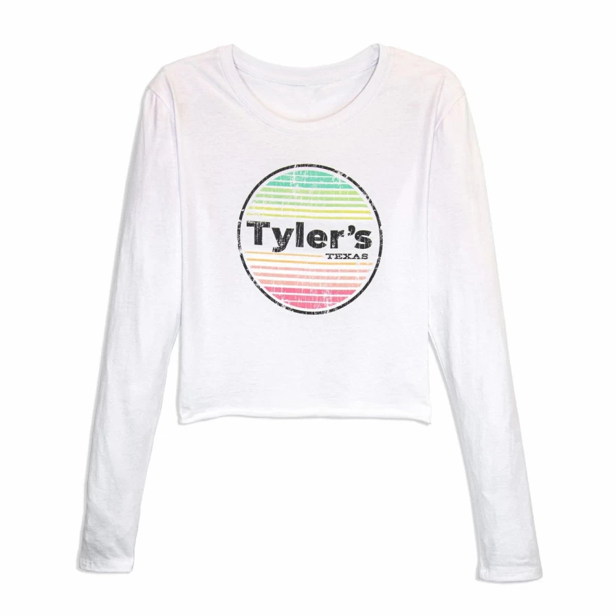 Women's White Cropped Long Sleeve T-Shirt - Tyler's Epic Degrees Casual Top
