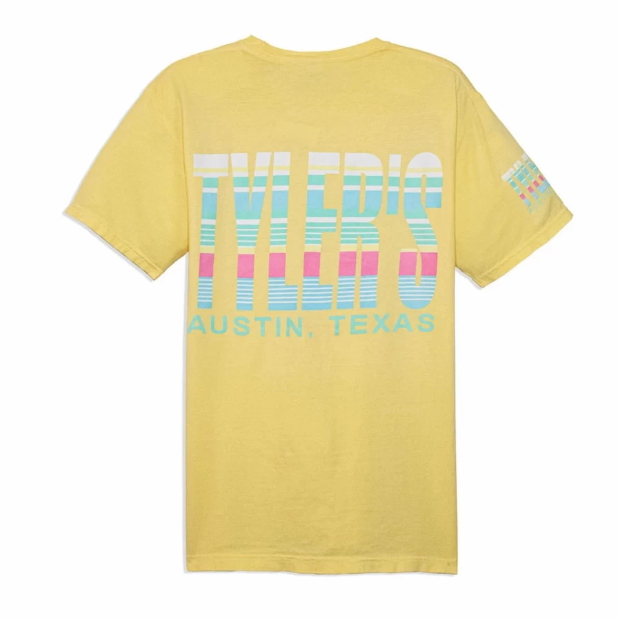 Tyler's Summer Squash Stripe Comfort Color Pocket Tee - Austin Casual Striped Shirt