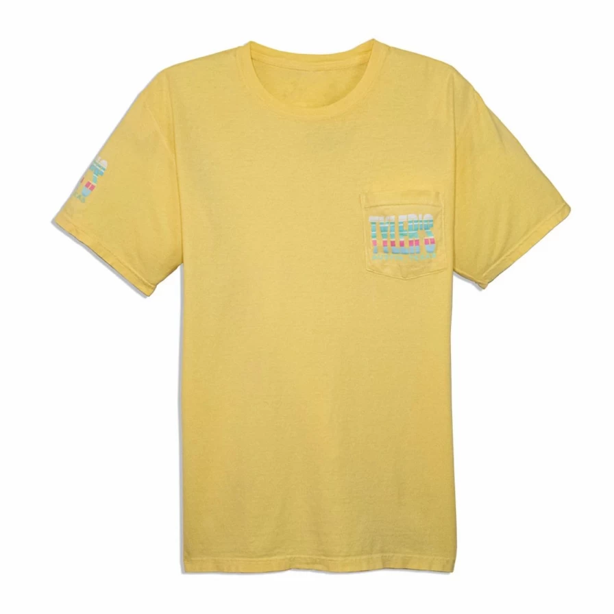 Tyler's Summer Squash Stripe Comfort Color Pocket Tee - Austin Casual Striped Shirt