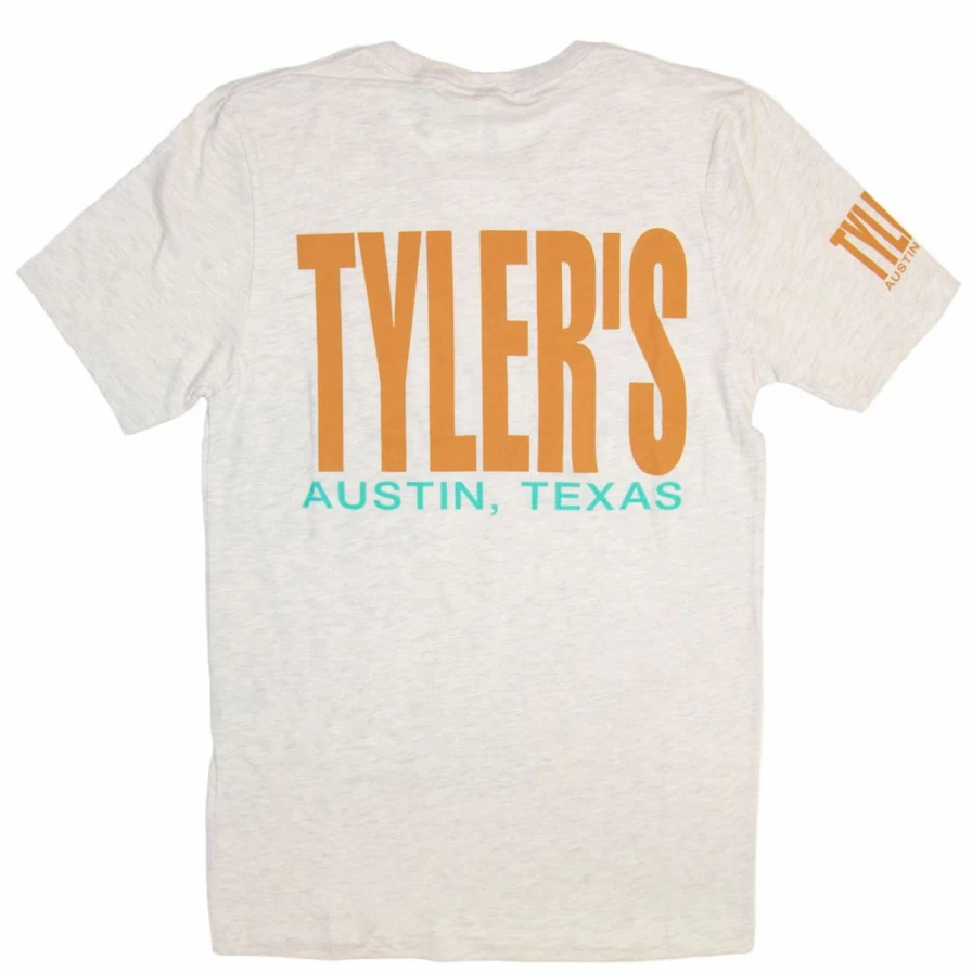 "Tyler's Heather Natural & Gold Track Tee – Comfortable Casual T-Shirt for Men"