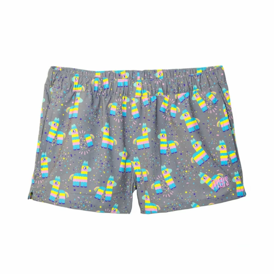 Tyler's Girls' Volleyball Shorts - Charcoal Confetti Piñata Style