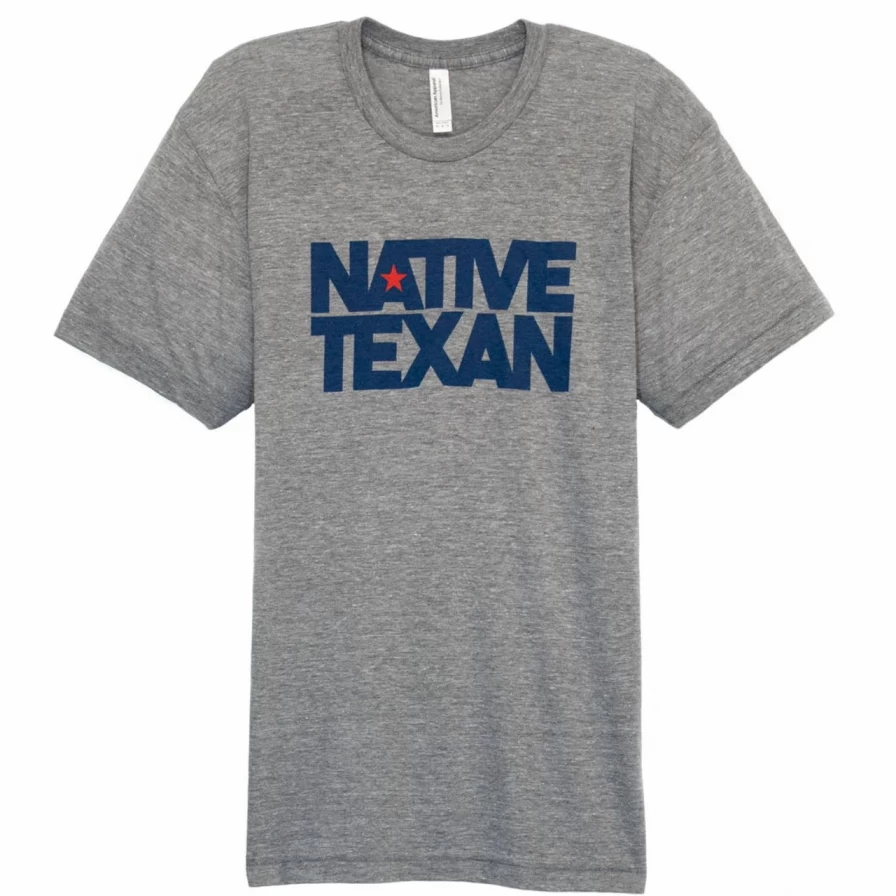 "Grey Native Texan T-Shirt - Comfortable Casual Texan Pride Tee"