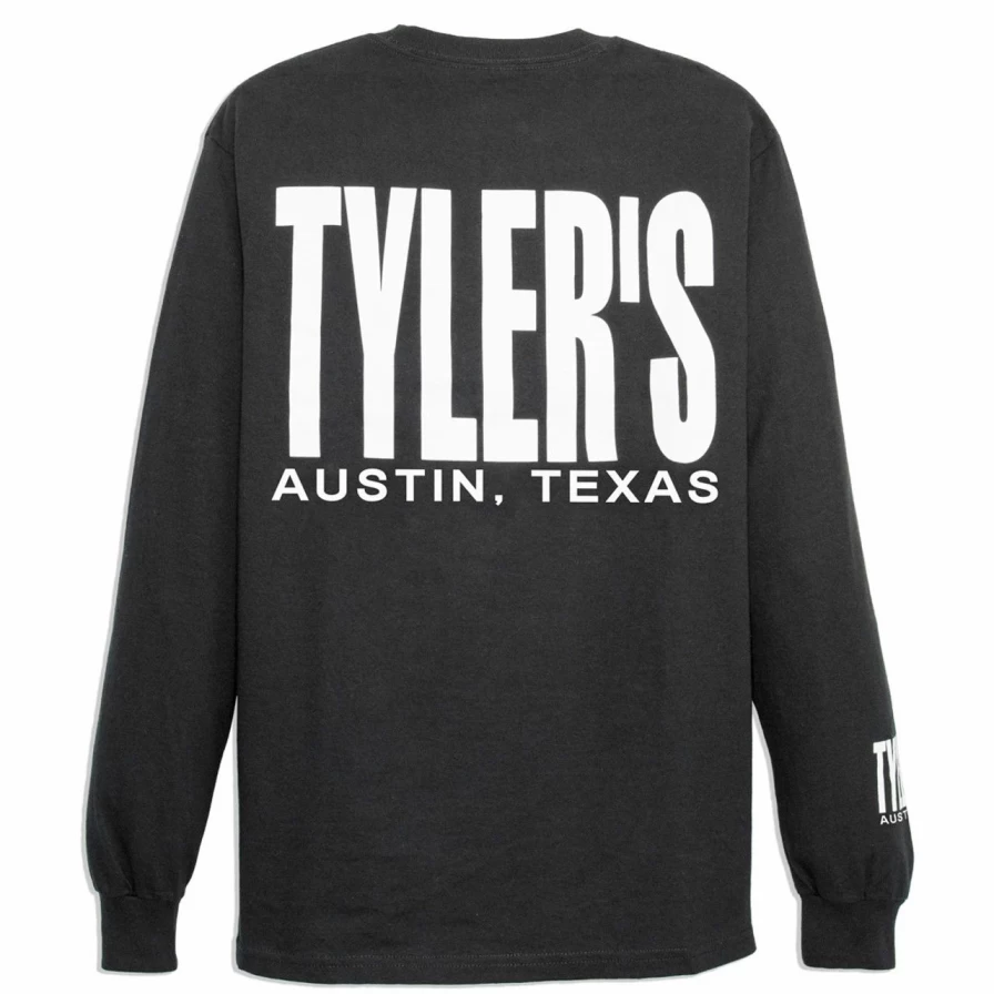 "Stylish Black and White Long Sleeve T-Shirt by Tyler's - Austin Collection"