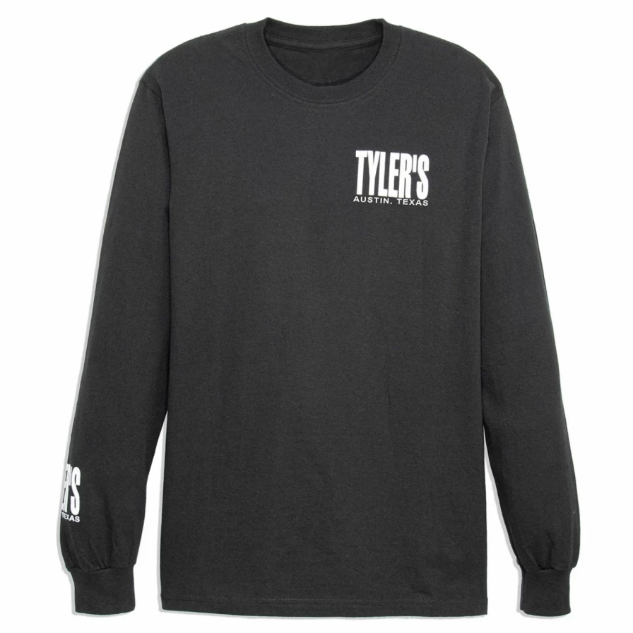 "Stylish Black and White Long Sleeve T-Shirt by Tyler's - Austin Collection"