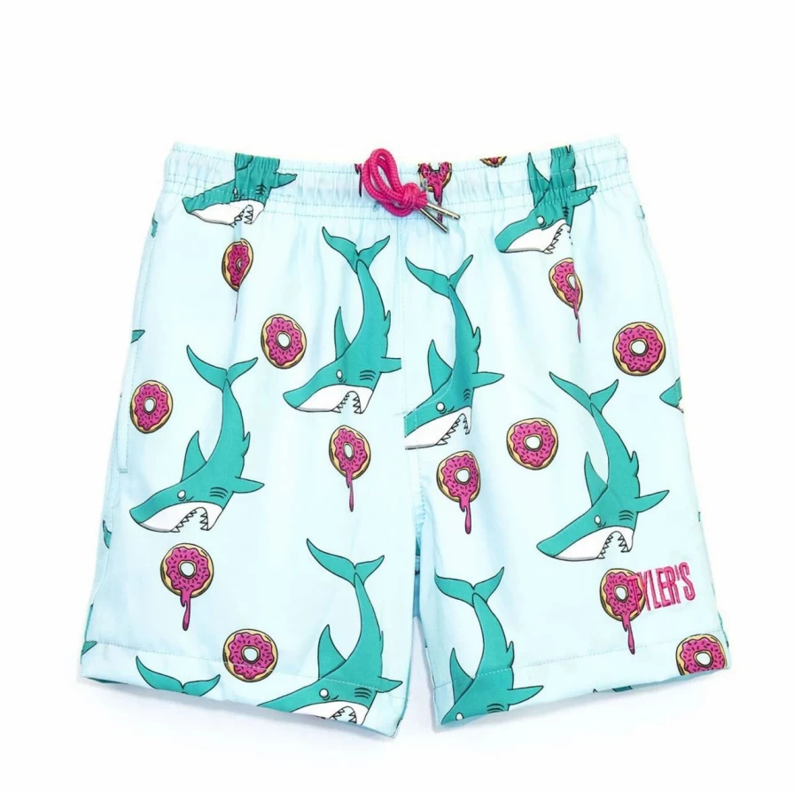 Boys' Ice Blue Donuts Vs Sharks Volleyball Shorts