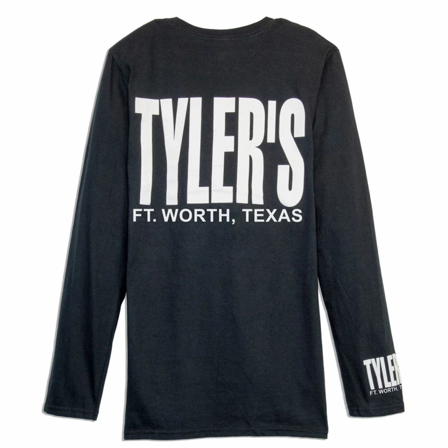 Men's Long Sleeve Black and White Minimalist T-Shirt Cuffless Casual Top