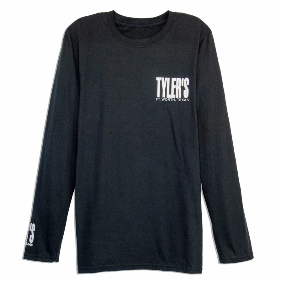 Men's Long Sleeve Black and White Minimalist T-Shirt Cuffless Casual Top