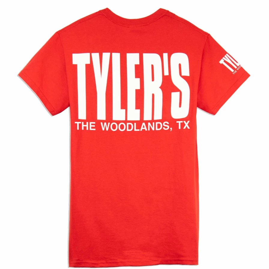 Men's Red and White Graphic Tee - Stylish Casual T-Shirt for Everyday Wear