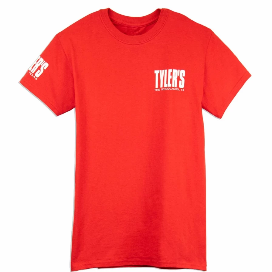 Men's Red and White Graphic Tee - Stylish Casual T-Shirt for Everyday Wear