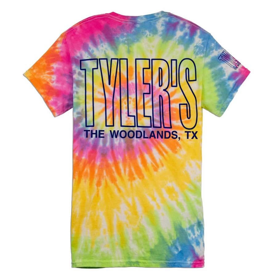 Kids' Tyler's Tie-Dye T-Shirt - Eternity Tie-Dye with Blue Outline, The Woodlands Style