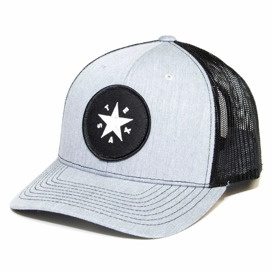 "Texas Star Embroidered Patch Adjustable Trucker Hat - Vintage Style Snapback Cap"
