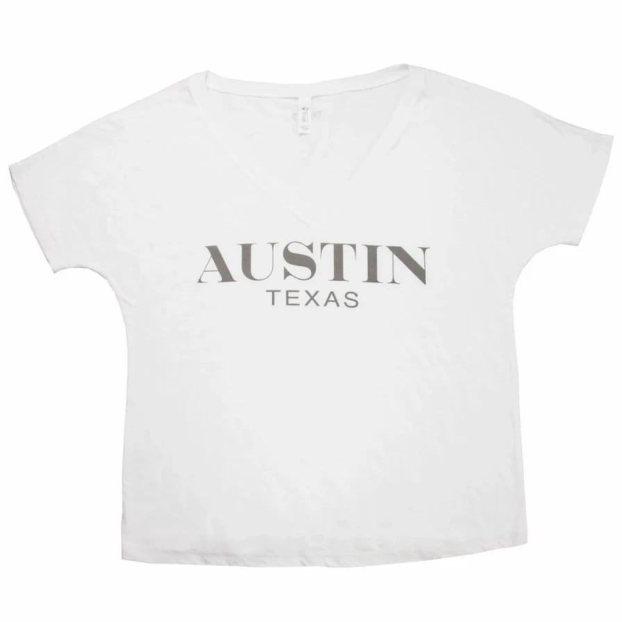 Women's White V-Neck Luxe T-Shirt - Soft Casual Comfort Top