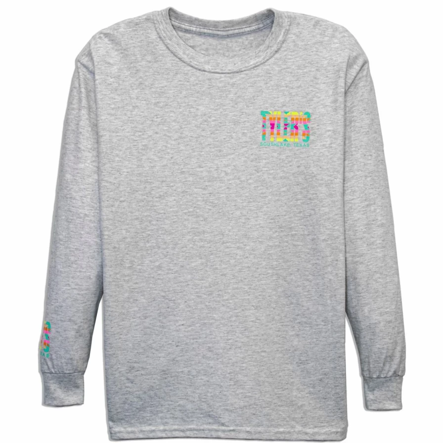Kids' Long Sleeve Grey Aztec Print T-Shirt - Southlake Collection