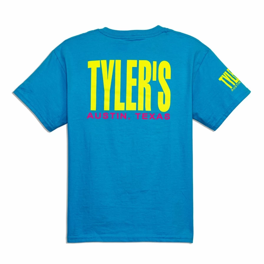 Kids' Turquoise and Yellow Graphic Tee by Tyler's - Austin Themed Casual T-Shirt
