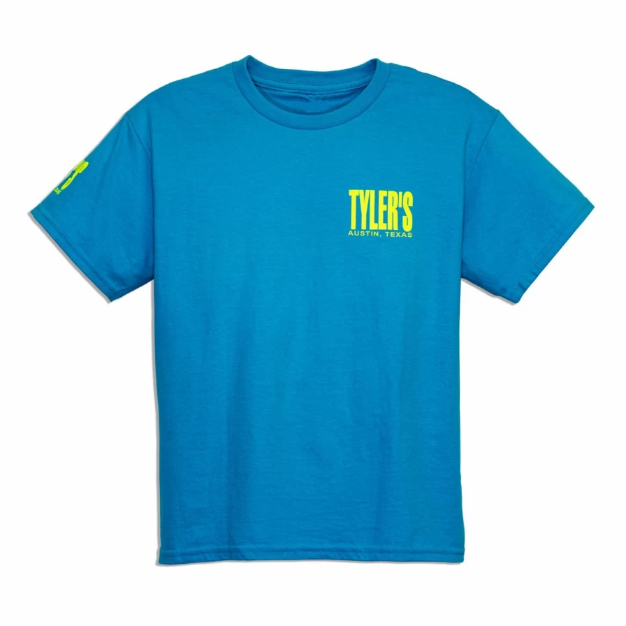 Kids' Turquoise and Yellow Graphic Tee by Tyler's - Austin Themed Casual T-Shirt