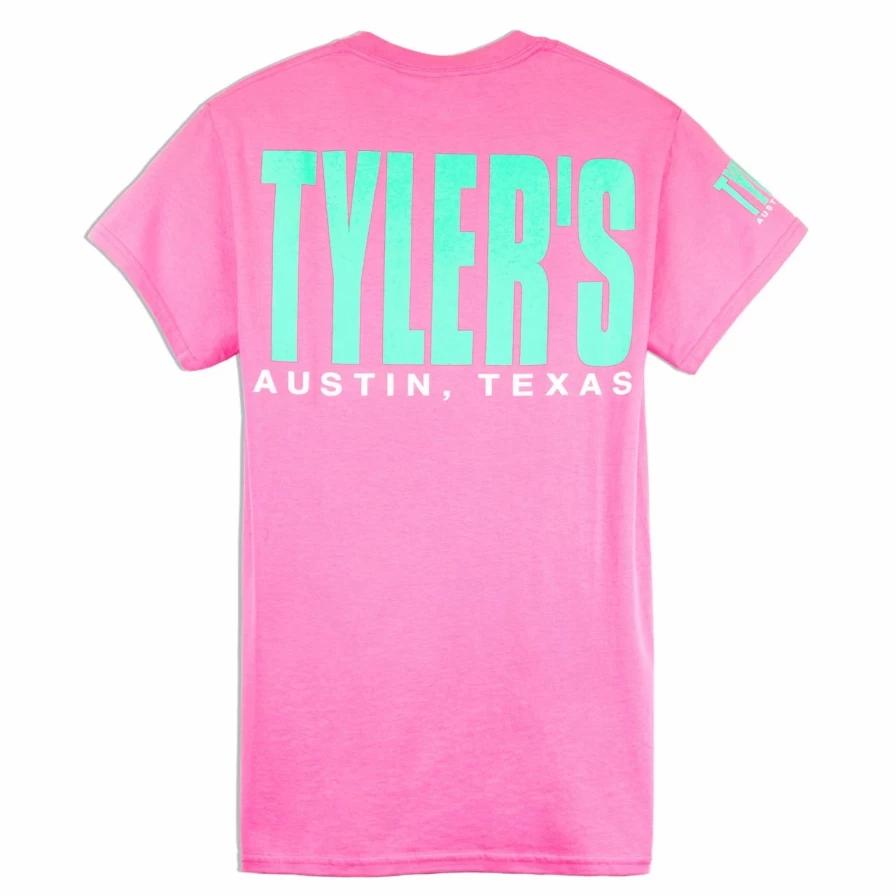 Men's Azalea & Bright Mint Graphic Tee - Stylish Austin-Inspired Casual T-Shirt