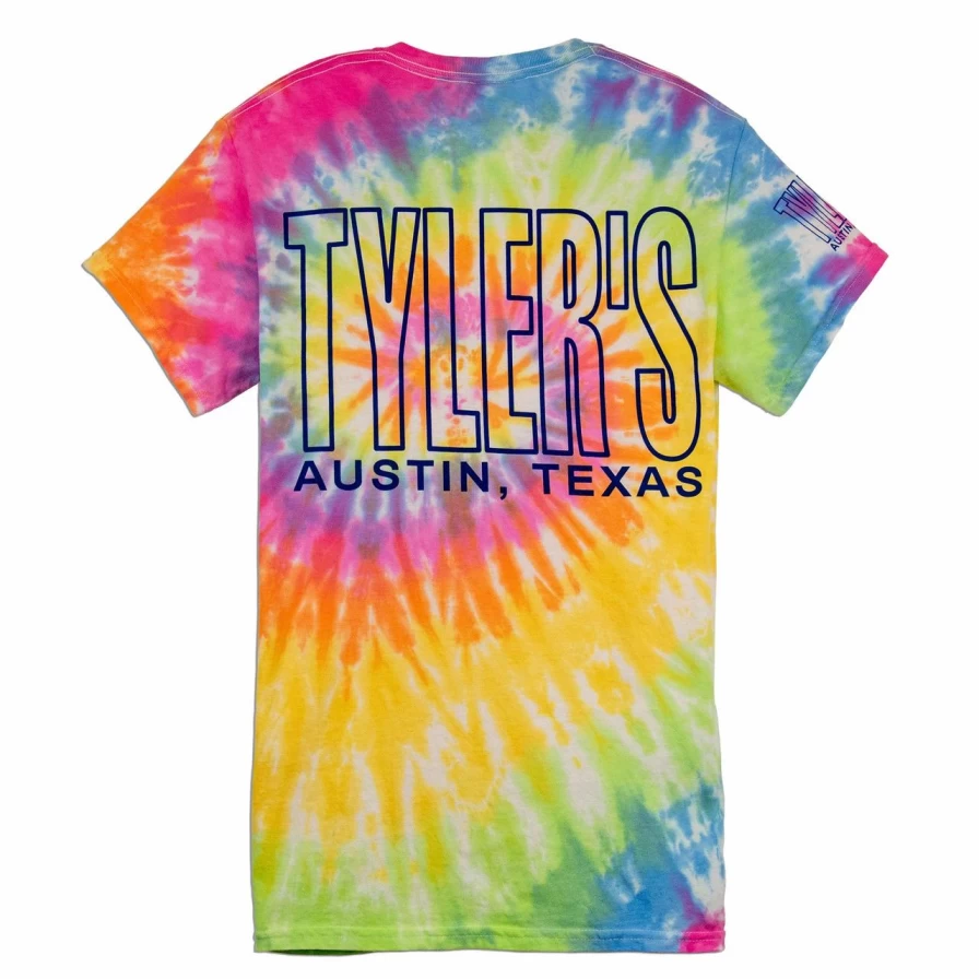 Kids' Tyler's Tie-Dye T-Shirt - Blue Outline & Eternity Tie-Dye Design