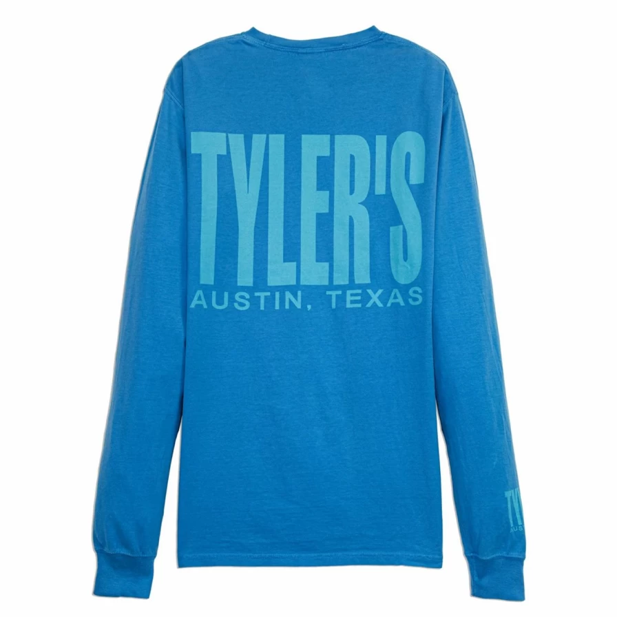 Tyler's Men's Long Sleeve Comfort Color Tee in Summer Sky/Aqua - Soft Casual Shirt