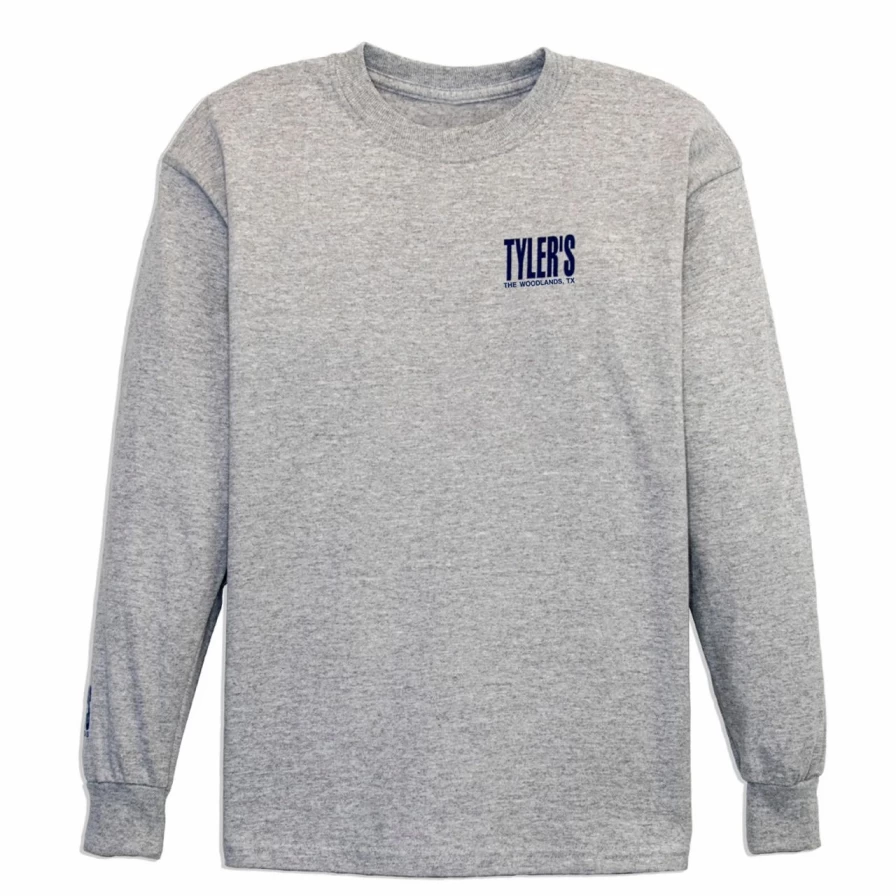Boys' Grey and Navy Long Sleeve T-Shirt - Casual Kids Top for Everyday Wear