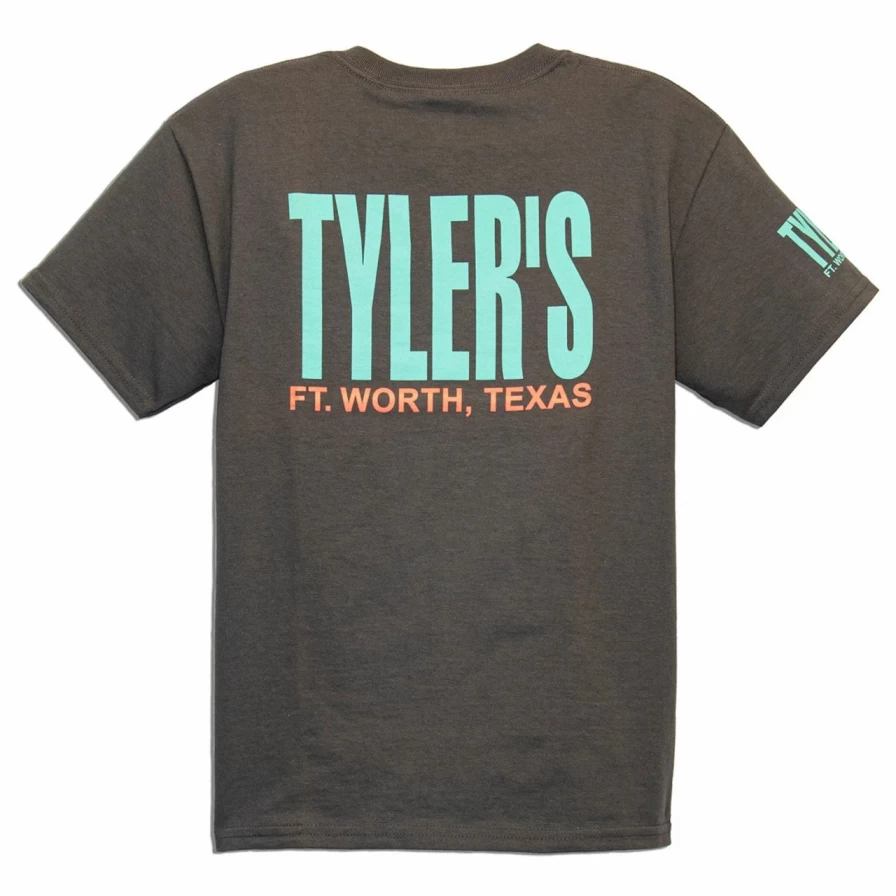 Kids' Tyler's Charcoal and Bright Mint T-Shirt - Comfortable Cotton Tee for Boys and Girls