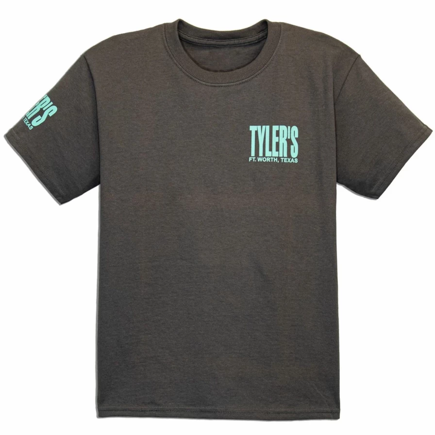 Kids' Tyler's Charcoal and Bright Mint T-Shirt - Comfortable Cotton Tee for Boys and Girls
