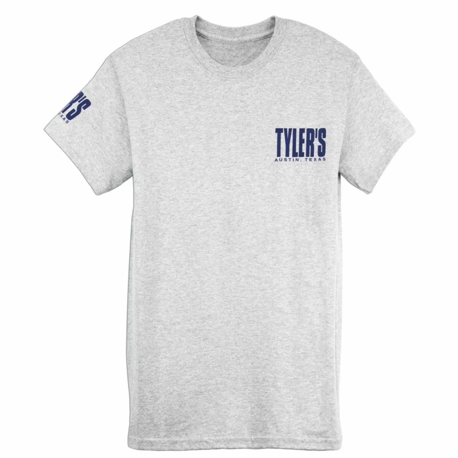 Men's Casual Grey and Navy Striped T-Shirt - Tyler Austin Classic Fit Tee