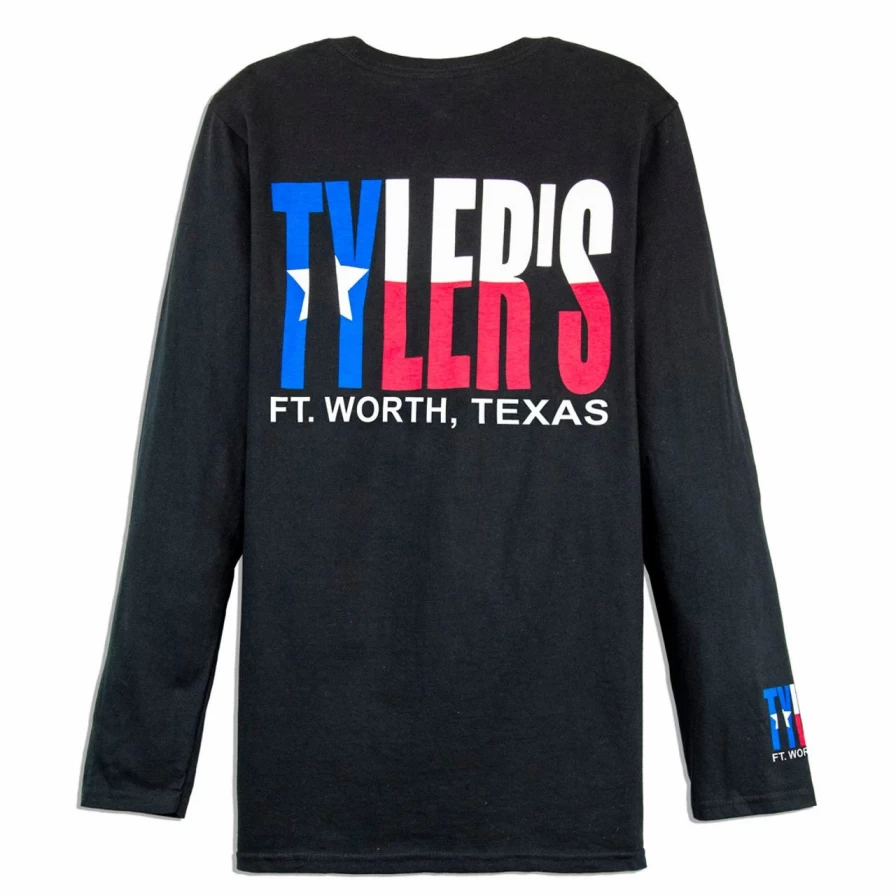 "Texas Flag Long Sleeve T-Shirt - Cuffless Tee for Men - Ft. Worth Patriotic Apparel"