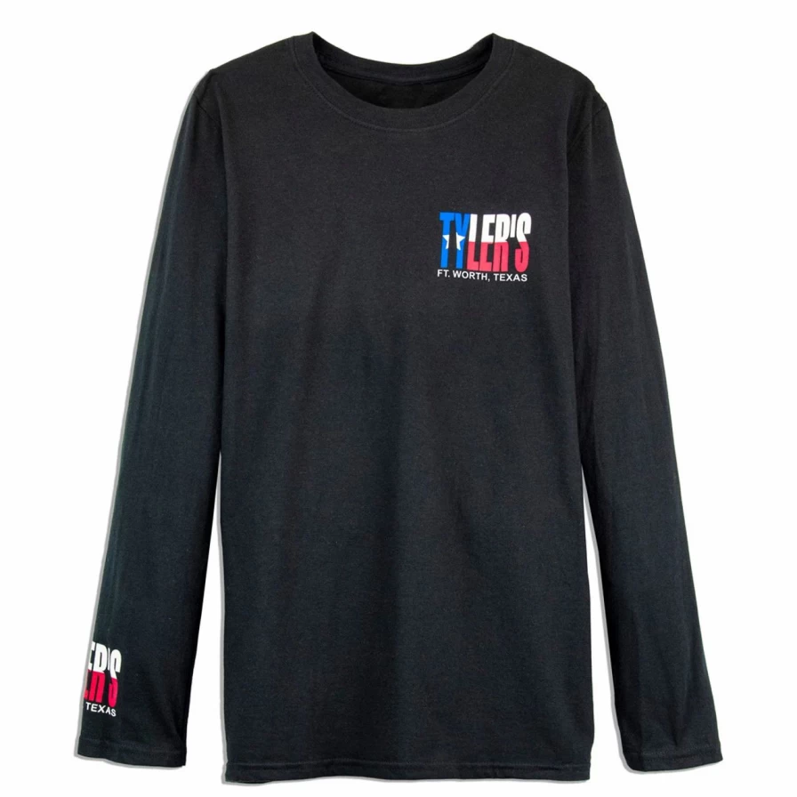 "Texas Flag Long Sleeve T-Shirt - Cuffless Tee for Men - Ft. Worth Patriotic Apparel"