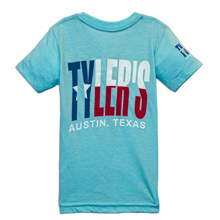 "Toddler's Ice Blue Texas Flag T-Shirt - Austin Themed Tyler's Tee for Kids"