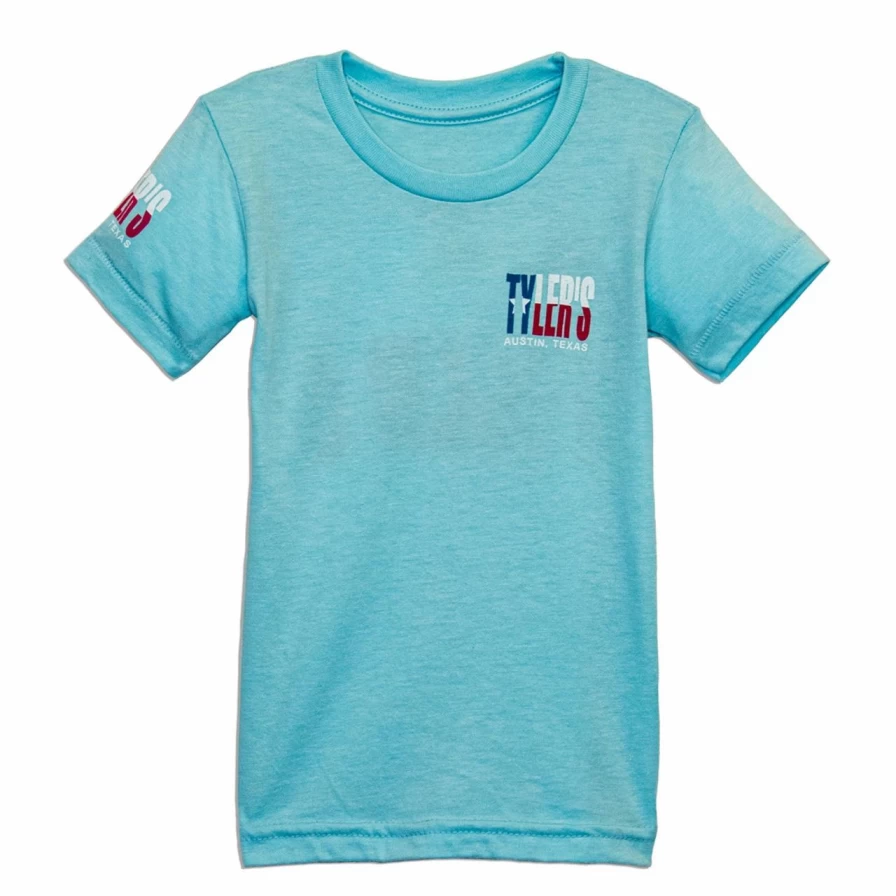 "Toddler's Ice Blue Texas Flag T-Shirt - Austin Themed Tyler's Tee for Kids"