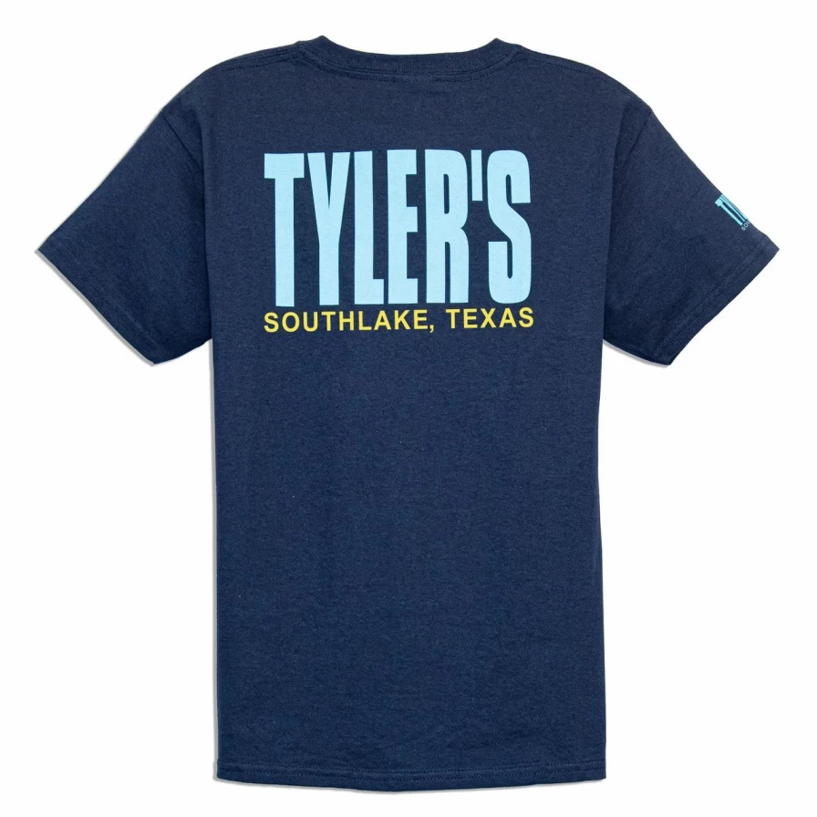 "Boys' Navy and Light Blue Graphic T-Shirt - Comfortable Casual Kids Tee"