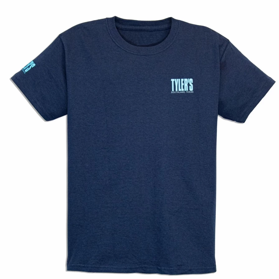 "Boys' Navy and Light Blue Graphic T-Shirt - Comfortable Casual Kids Tee"