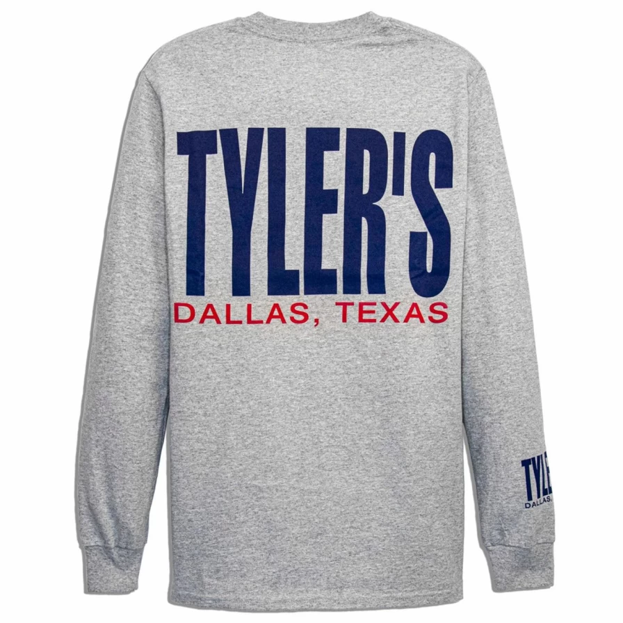 "Tyler's Dallas Grey and Navy Long Sleeve T-Shirt for Men"
