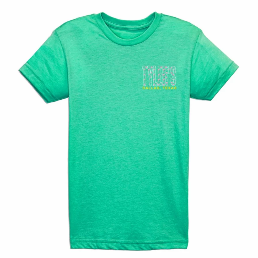 Teal and Flamingo Outline T-Shirt - Tyler's Dallas Graphic Tee