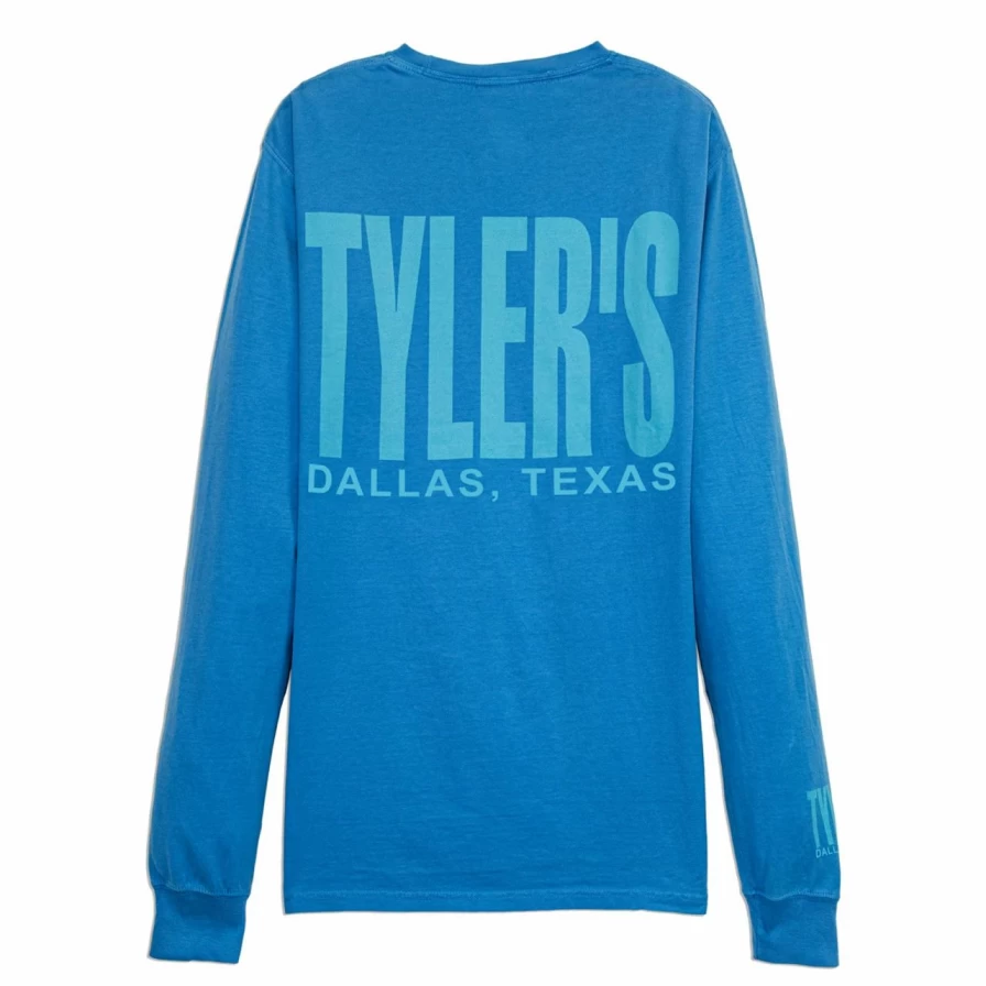 Men's Summer Sky & Aqua Comfort Color Long Sleeve Tee - Soft Casual Shirt by Tyler's Dallas
