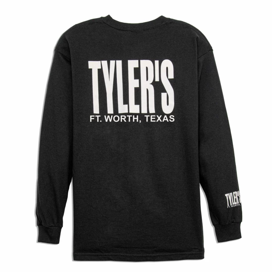Kids' Black and White Long Sleeve T-Shirt - Tyler's Style in Fort Worth