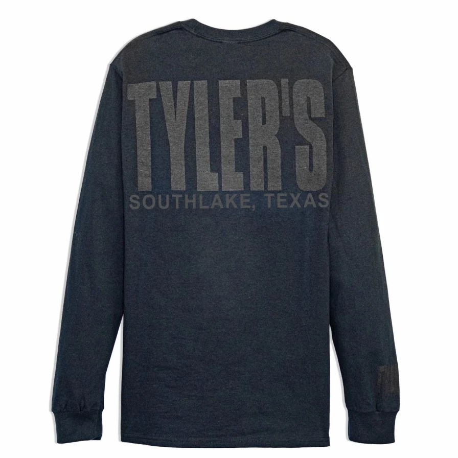 "Men's Black Long Sleeve T-Shirt - Tyler's Southlake Casual Tee"